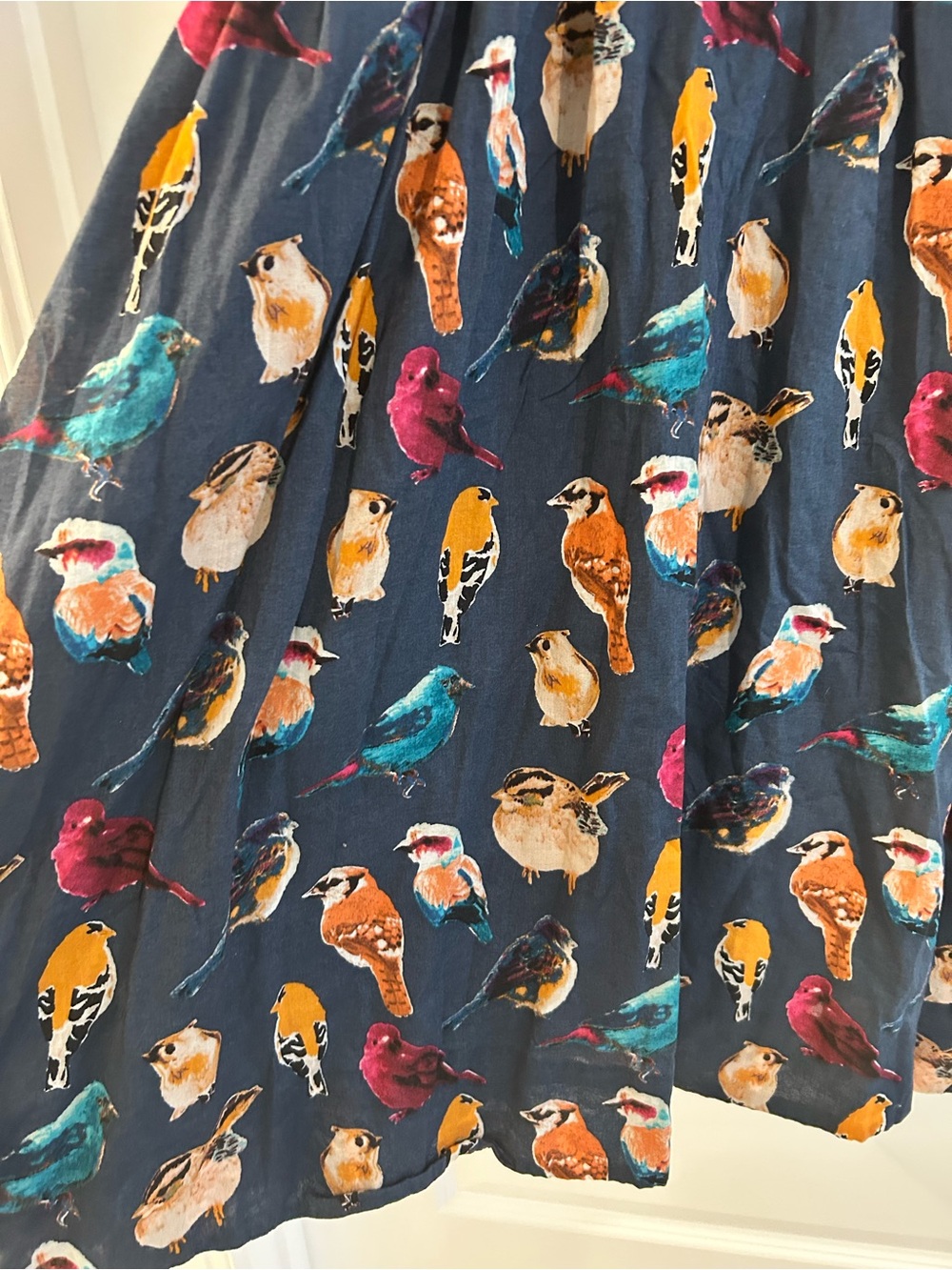 Maeve Native Birds Dress Blue Brown Size 4 - Picture 5 of 16